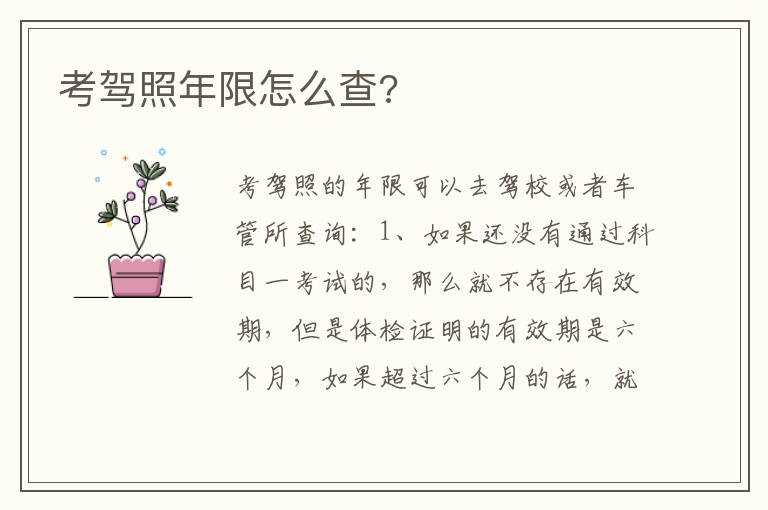 考驾照年限怎么查?
