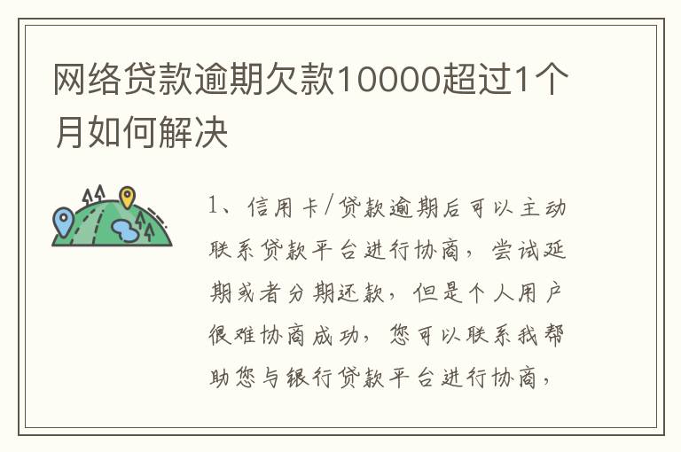 网络贷款逾期欠款10000超过1个月如何解决