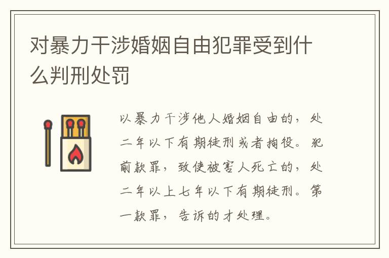 对暴力干涉婚姻自由犯罪受到什么判刑处罚
